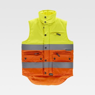 Chaleco reflectante alta visibilidad acolchado multibolsillos unisex S4036 Chaleco reflectante alta visibilidad acolchado multibolsillos unisex S4036