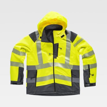 Chaqueta softshell alta visibilidad con capucha unisex S9211 Chaqueta softshell alta visibilidad con capucha unisex S9211
