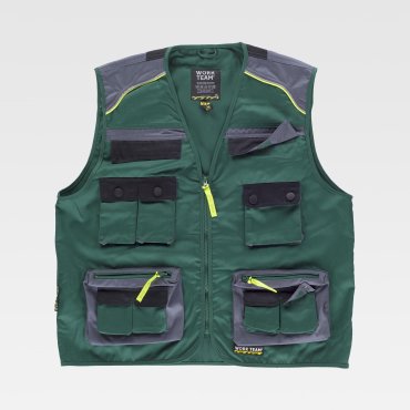 Chaleco de trabajo ligero multibolsillos unisex WF5854 Chaleco de trabajo ligero multibolsillos unisex WF5854