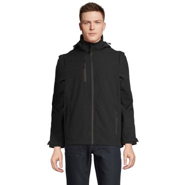 Chaqueta softshell con capucha reciclada unisex Falcon 3in1 Chaqueta softshell con capucha reciclada unisex Falcon 3in1