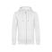 Sudadera con capucha y cremallera unisex King. Color blanco.