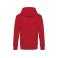 Sudadera con capucha y cremallera unisex King. Color rojo.