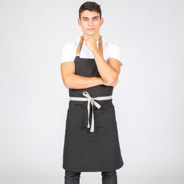 Delantal con peto cuero