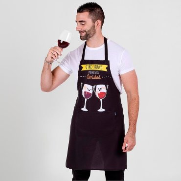 Delantal con peto estampado Brindis