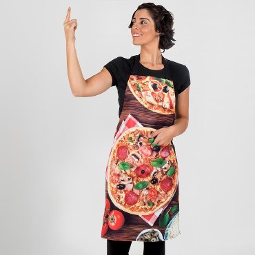 Delantal con peto estampado Italia