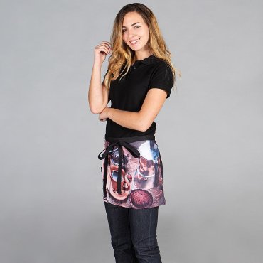Delantal corto estampado Coffee