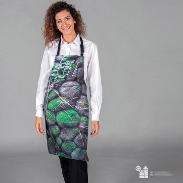 Delantal con peto estampado reciclado Recycled