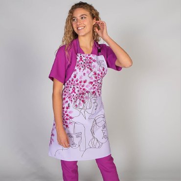 Delantal con peto estampado Aecc Hope