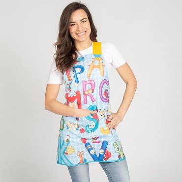 Casulla escolar estampada mujer Abecedario