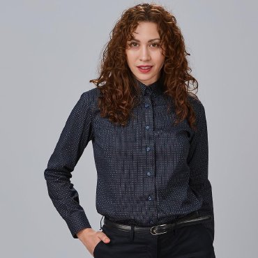 Camisa moteada manga larga elástica mujer Sabrina