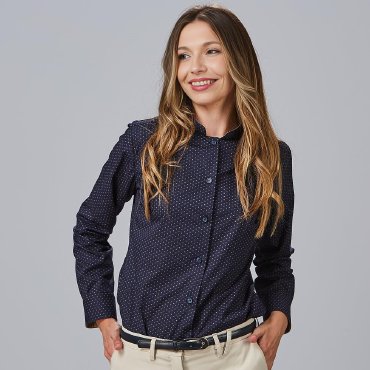 Camisa moteada manga larga elástica mujer Teresa