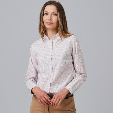 Camisa moteada manga larga elástica mujer Viola