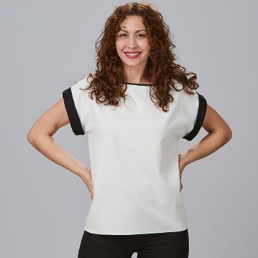 Blusa manga corta mujer Combinada