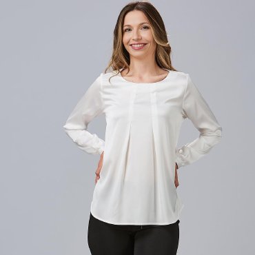 Blusa manga larga ligera mujer Telma Saten