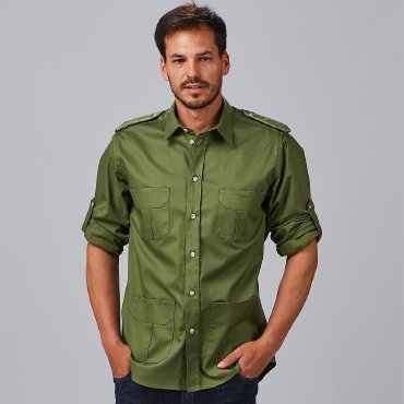 Camisa safari manga roll up slim fit unisex Michele