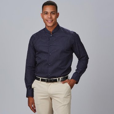 Camisa moteada manga larga slim fit hombre Orazio