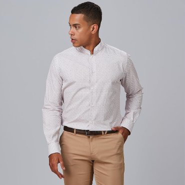 Camisa moteada manga larga slim fit hombre Vito