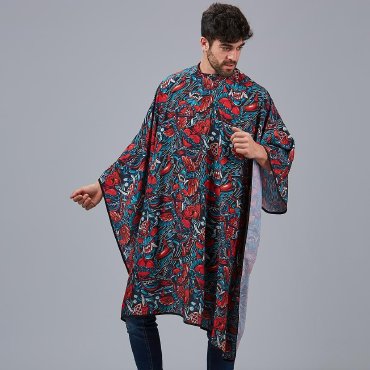 Capa de peluquería estampada