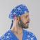 Gorro cirujano estampado Agatha. Color cometa azul.