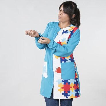 Bata escolar estampada mujer Autismo
