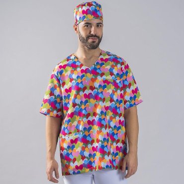 Casaca sanitaria estampada unisex Agatha