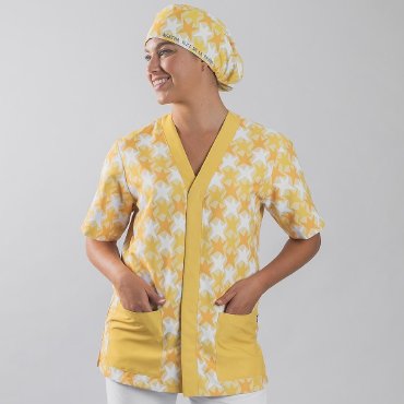 Casaca sanitaria estampada Cometas unisex Agatha