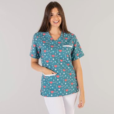 Casaca sanitaria estampada unisex Ada