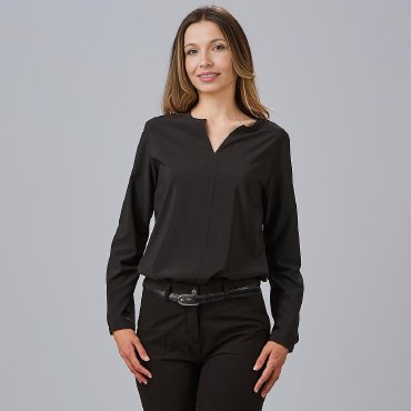 Blusa manga larga entallada mujer
