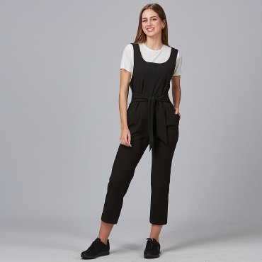 Mono escote bajo manga tirante mujer Crepe