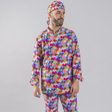 Chaqueta cocina estampada manga larga unisex Agatha