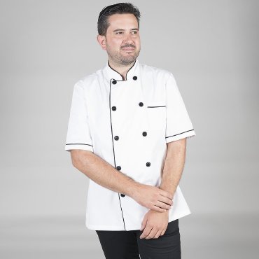 Chaqueta cocina manga corta unisex Blanca