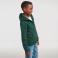 Sudadera con capucha y cremallera niño R-266b-0. Color verde botella.