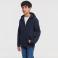 Sudadera con capucha y cremallera niño R-266b-0. Color marino.