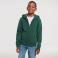 Sudadera con capucha y cremallera niño R-266b-0. Color verde botella.