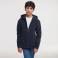 Sudadera con capucha y cremallera niño R-266b-0. Color marino.