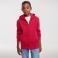 Sudadera con capucha y cremallera niño R-266b-0. Color rojo clásico.