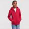 Sudadera con capucha y cremallera niño R-266b-0. Color rojo clásico.