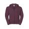 Sudadera con capucha y cremallera hombre R-266m-0. Color burdeos.