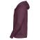 Sudadera con capucha y cremallera hombre R-266m-0. Color burdeos.