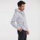 Sudadera con capucha y cremallera hombre R-266m-0. Color light oxford.