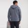 Sudadera con capucha y cremallera hombre R-266m-0. Color gris medio.