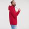 Sudadera con capucha unisex R-575m-0. Color rojo clásico.