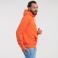 Sudadera con capucha unisex R-575m-0. Color naranja.