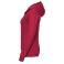Sudadera con capucha y cremallera mujer R-266f-0. Color rojo clásico.
