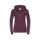Sudadera con capucha y cremallera mujer R-266f-0. Color burdeos.