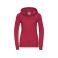 Sudadera con capucha y cremallera mujer R-266f-0. Color rojo clásico.