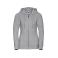 Sudadera con capucha y cremallera mujer R-266f-0. Color light oxford.
