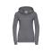 Sudadera con capucha y cremallera mujer R-266f-0. Color gris medio.