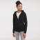 Sudadera con capucha y cremallera mujer R-266f-0. Color negro.