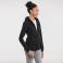 Sudadera con capucha y cremallera mujer R-266f-0. Color negro.